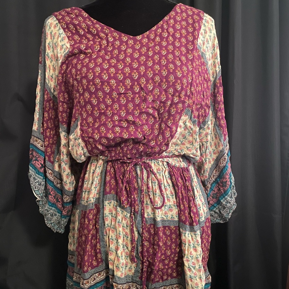 Vintage American Eagle Outfitters Purple and Orange Patterned Dress